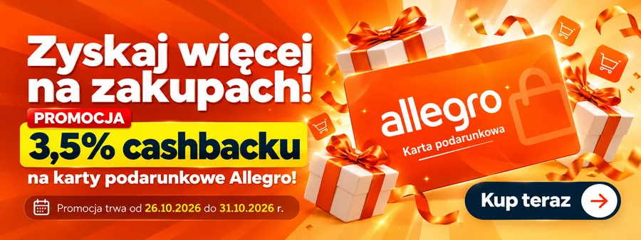 Promocja Allegro – 3,5% cashback na karty podarunkowe Allegro
